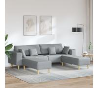 Sofa en tissu avec coussin avec oreiller 3 pcs Gris clair 208 cm tissu