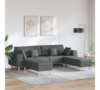 Sofa en tissu avec coussin avec oreiller 3 pcs Gris foncé 208 cm tissu