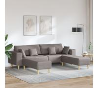 Sofa en tissu avec coussin avec oreiller 3 pcs Taupe 208 cm tissu