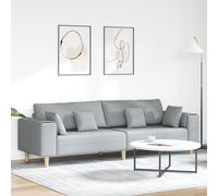 Sofa en tissu avec coussin avec oreiller Gris clair 208 cm tissu