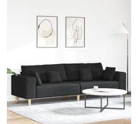 Sofa en tissu avec coussin avec oreiller Noir 208 cm tissu