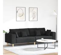 Sofa en tissu avec coussin avec oreiller Noir 208 cm tissu