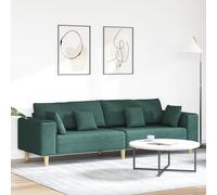 Sofa en tissu avec coussin avec oreiller Vert foncé 208 cm tissu