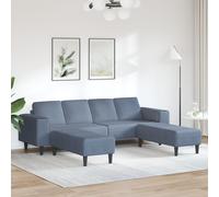 Sofa en tissu avec coussin Bleu 208 cm Tissu en velours côtelé