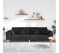 Sofa en tissu avec coussin Noir 208cm tissu - 250x77x76cm EU25_2417