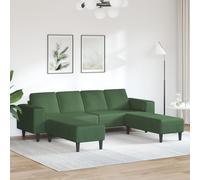 Sofa en tissu avec coussin Vert foncé 208 cm Tissu en velours côtelé