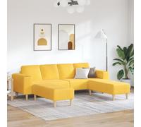 Sofa en tissu Jaune clair 208 cm Tissu en velours côtelé