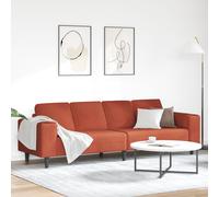 Sofa en tissu Rouge orange 208 cm Tissu en velours côtelé
