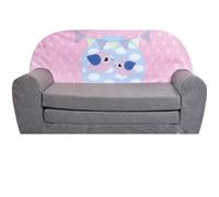 Sofa enfant convertible - FORTISLINE - Gris - Tissu microfibre - Mousse polyuréthane - 78 cm - 45 cm