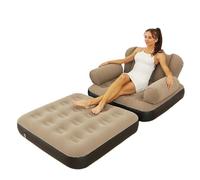 Sofa Gonflable 5-en-1 - Canapé De Salon En Forme De L Avec Accoudoir Réglable | Lit Gonflable Extérieur Portable Et Fauteuil Inclinable Pour Adultes | Meubles Pliables Légers Pour Le Camping, La Plage