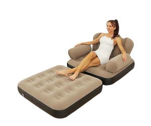 Sofa gonflable, double couche 5 en 1 Ins rapide, facile à gonfler et à dégonfler, facile à stocker et à nettoyer et canapé-lit platelable avec accoudoir - Sofa paresseux adulte extérieur
