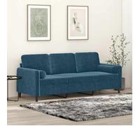 Sofa intérieure moderne, vidaXL, Canapé 3 places avec oreillers décoratifs bleu 180 cm velours(2047）