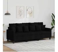 Sofa intérieure moderne vidaXL Canapé à 3 places Noir 180 cm Tissu(12886）