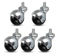 Sofa legs roulettes à Boule Arrondie,Ø50mm roulettes de Frein à Billes,roulettes Pivotantes à 360 Degrés,roulettes pour Meuble avec Boulon M8 x 15mm,pour Meubles de Bureau,Lot de 5(swivelM8)