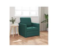 Sofa lit 2 en 1 Vert foncé 74x77x81 cm Tissu
