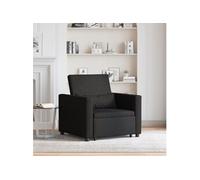 Sofa lit convertible 3 en 1 en tissu noir