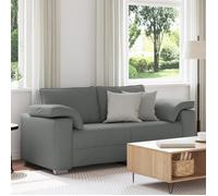 Sofa Loveseat vidaXL Gris Foncé 140 cm Tissu