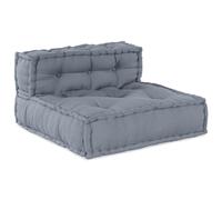 Sofa Pouffe Modulaire 3 Places Convertible En Tissu Gris Vidaxl Gris