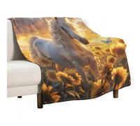 Sofadecke Sonnenuntergang Auf Dem Weißen Pferde Kuscheldecken Superweiche Kuscheldecke Perfekte Decke Flanell Sofa Für Büro Bett M