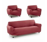 SOFAKOVER® Housse de canapé Super élastique, Motif Exclusif, Respirante, Confortable et Durable, Facile à Installer (3 Places et Deux Housses pour 1 Place), Couleur Fuchsia