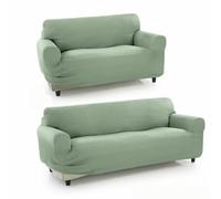 Sofakover® Lot de 2 Housses de canapé Super élastiques pour canapé 3 et 2 Places, au Design Exclusif, Respirantes, Confortables et durables, faciles à Installer, Turquoise