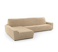 SOFASKINS® Housse de Chaise Longue Super Stretch, Housse de canapé Long accoudoir Gauche Housse de canapé Respirante, Confortable et Durable Housse de canapé, Dimensions (210-340 Cm), Couleur Beig