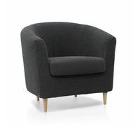 SOFASKINS® Housse pour Fauteuil - Housse de canapé Super élastique - Design Exclusif - Respirant et Durable - Facile à Installer - Dimensions : 60-90 cm - Gris foncé