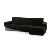 SOFASKINS® Super Stretch Chaise Longue Cover, Short Arm Sofa Cover Housse de canapé Droite, Respirante, Confortable et Durable, Dimensions (210-340 cm), Couleur Noir
