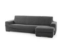 SOFASKINS® Super Stretch Chaise Longue Cover, Short Arm Sofa Cover Housse de canapé Droite, Respirante, Confortable et Durable, Dimensions (210-340 cm), Couleur Gris FONCÉ