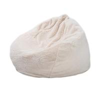 Sofdicht Couverture pour Pouf Poire, Sac de Haricot Rangement Jouets en Fourrure de Lapin Artificielle Housse de Pouf Poire Fauteuil, sans Remplissage,Blanc
