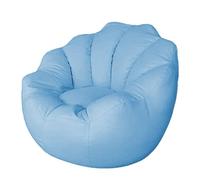 Sofdicht Housse de Chaise Bean Bag +Housse de Footstool (No Filler), Petal Design Seat Recliner Lazy Sofa Cover for Organizing Plush Toys Memory Foam,Couples Sofa Lazy Sack,Bleu Clair