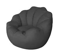 Sofdicht Housse de Chaise Bean Bag +Housse de Footstool (No Filler), Petal Design Seat Recliner Lazy Sofa Cover for Organizing Plush Toys Memory Foam,Couples Sofa Lazy Sack,Gris Foncé