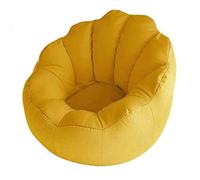 Sofdicht Housse de Chaise Bean Bag +Housse de Footstool (No Filler), Petal Design Seat Recliner Lazy Sofa Cover for Organizing Plush Toys Memory Foam,Couples Sofa Lazy Sack,Jaune