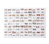 SOFEA Lot de 100 paires de mini boucles d'oreilles à tige en plastique hypoallergénique pour enfants