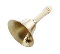 Sofecto Sonnette en laiton massif extra fort avec poignée en bois, multi-usages pour école, église, hôtel, Noël et service de mariage (11 cm)