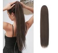 Sofeiyan Extension Queue de Cheval avec Cordon, 60cm Longue Droit Postiche Queue de Cheval Naturels Cheveux Queue de Cheval Synthétiques Rajout Drawstring Ponytail Extensions pour Femmes