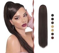 Sofeiyan Extension Queue de Cheval avec Cordon, 60cm Longue Droit Postiche Queue de Cheval Naturels Cheveux Queue de Cheval Synthétiques Rajout Drawstring Ponytail Extensions pour Femmes