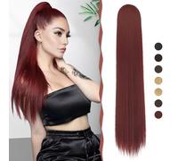 Sofeiyan Extension Queue de Cheval avec Cordon, 70cm Longue Droit Postiche Queue de Cheval Naturels Cheveux Queue de Cheval Synthétiques Rajout Drawstring Ponytail Extensions pour Femmes