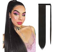 Sofeiyan Postiche Queue de Cheval Extension Naturel Ponytail Extensions Longue Droit Wrap Around Extension de Cheveux a Clip pour Femme Fille 65 cm-Brun le plus foncé