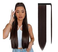 Sofeiyan Postiche Queue de Cheval Extension Naturel Ponytail Extensions Longue Droit Wrap Around Extension de Cheveux a Clip pour Femme Fille 70 cm-Mélange de brun le plus foncé et d'auburn foncé