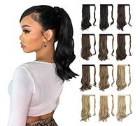 Sofeiyan Queue de Cheval Extensions Cheveux Naturel Postiche Queue de Cheval 38cm Synthétique Extension de Queue de Cheval Bouclée Extensions de Cheveux Postiche Queue de Cheval pour Femmes Noir