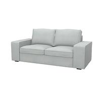 Soferia Housse de Rechange Compatible pour KIVIK canapé 2 Places, Tissu Eco Leather Light Grey, Gris