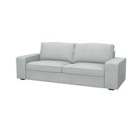 Soferia Housse de Rechange Compatible pour KIVIK canapé 3 Places, Tissu Eco Leather Light Grey, Gris