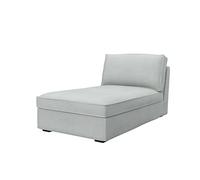 Soferia Housse de Rechange Compatible pour KIVIK méridienne, Tissu Eco Leather Light Grey, Gris