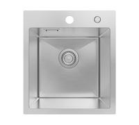 Sofetiy Évier de Cuisine, 40 x 45 cm, Rectangulaire, En Acier Inoxydable 304, avec Siphon, Lavabo de Cuisine, pour Armoires Inférieures à Partir de 40 cm de Large, 1 Evier Encastrable en Acier