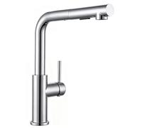 Sofetiy Robinet de Cuisine Extensible, Mitigeur Robinet Monocommande 2 Jets en Acier Inoxydable 304, Robinet Cuisine Douchette Rotation 360° Haute Pression pour Évier Simple/Double - Chromé