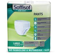 Soffisof Air Dry Pants Super L - 32x Culotte Incontinence Femme et Homme - 4 Paquets de 8 Pièces Couche Adulte, Absorption 8 Gouttes - Couches Culotte Taille L (110-150 cm)