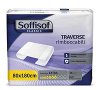 Soffisof Bed 80x180 Extra - 15x Alèse Jetable Adulte - Protège Matelas Jetable avec Ailes 80x180cm, Absorption jusqu'à 7 Gouttes - Paquet Individuel