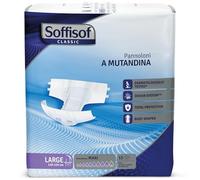 Soffisof Classic Couches Adultes Maxi L - 15x Couche Adulte Incontinence, Absorption 9 Gouttes, Change Complet Adulte Taille L (110-150 cm) - Paquet Individuel
