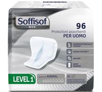 Soffisof Men Level 01 Protection Homme - 96x Protection Fuite Urinaire - 8 Paquets de 12 Pièces Protection Urinaire Adulte Homme Level 1, Absorption 2 Gouttes